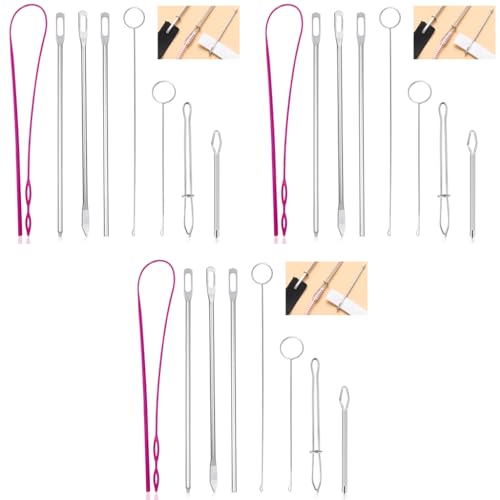 HASTHIP® 24PCS Drawstring Threader Tool Set Stainless Steel Sewing Loop Turner Hooks with Latch for Turning Fabric Tubes Straps Belts Strips Easy Rope for Jackets Coats Pants HASTHIP® 24PCS Drawstring Threader Tool Set Stainless Steel Sewing Loop Turner Hooks with Latch for Turning Fabric Tubes Straps Belts Strips Easy Rope for Jackets Coats Pants